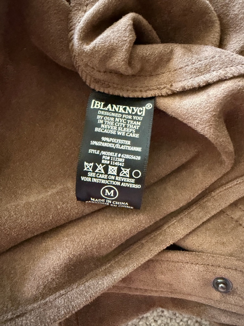 Blank NYC Faux Suede Fringe Shirt Jacket - M - Picture 5 of 7